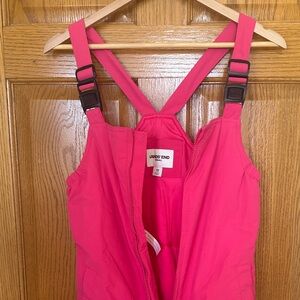 Lands' End Girls' Bright Pink Snow Bibs